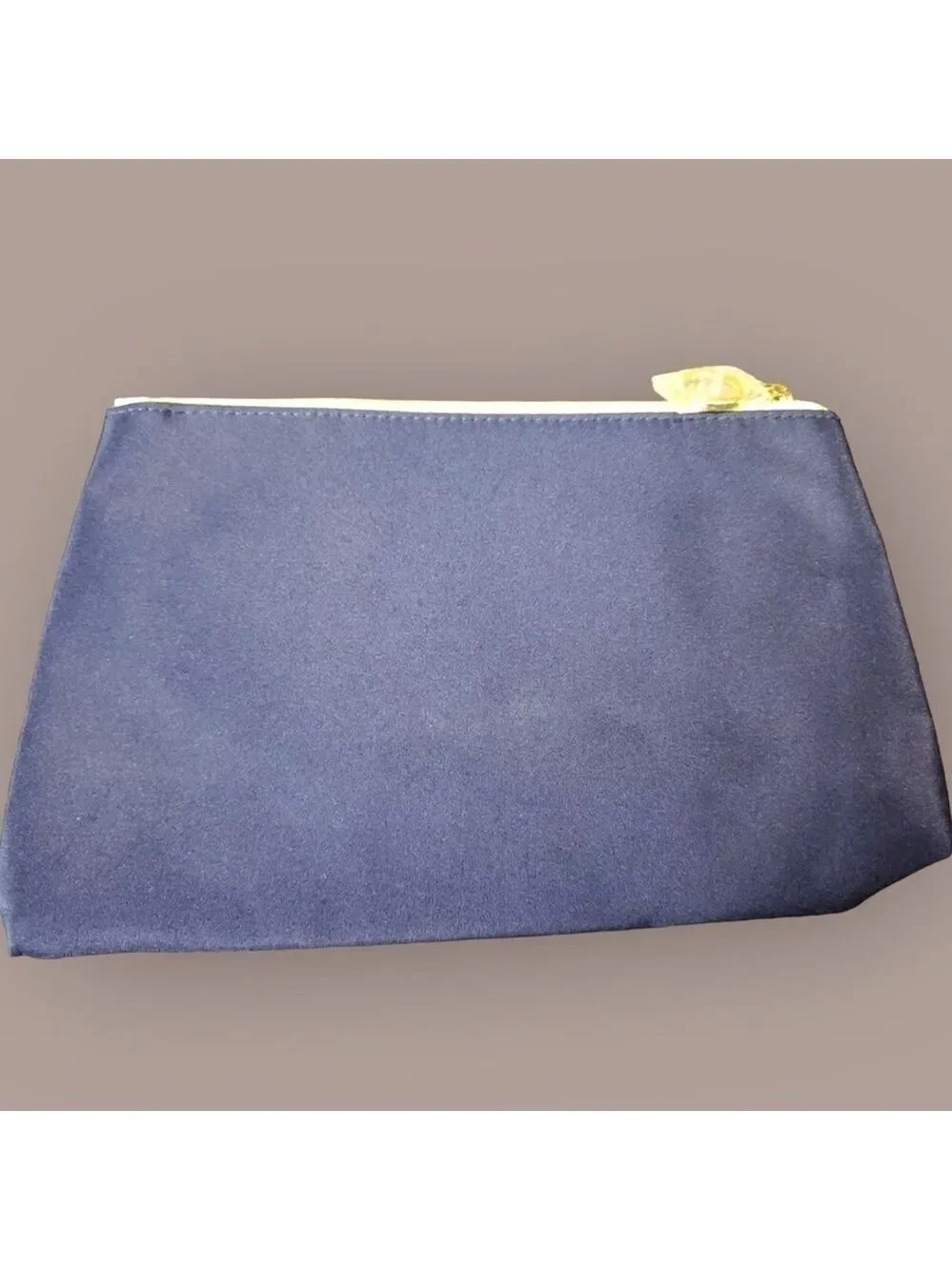 New ESTEE LAUDER Navy Blue Lime Green & White Cosmetic Makeup Bag